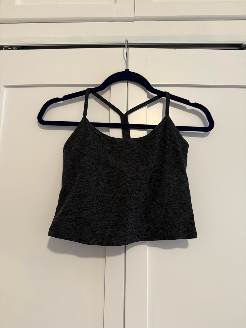 Spacedye Slim Racerback Cropped Tank in Gray